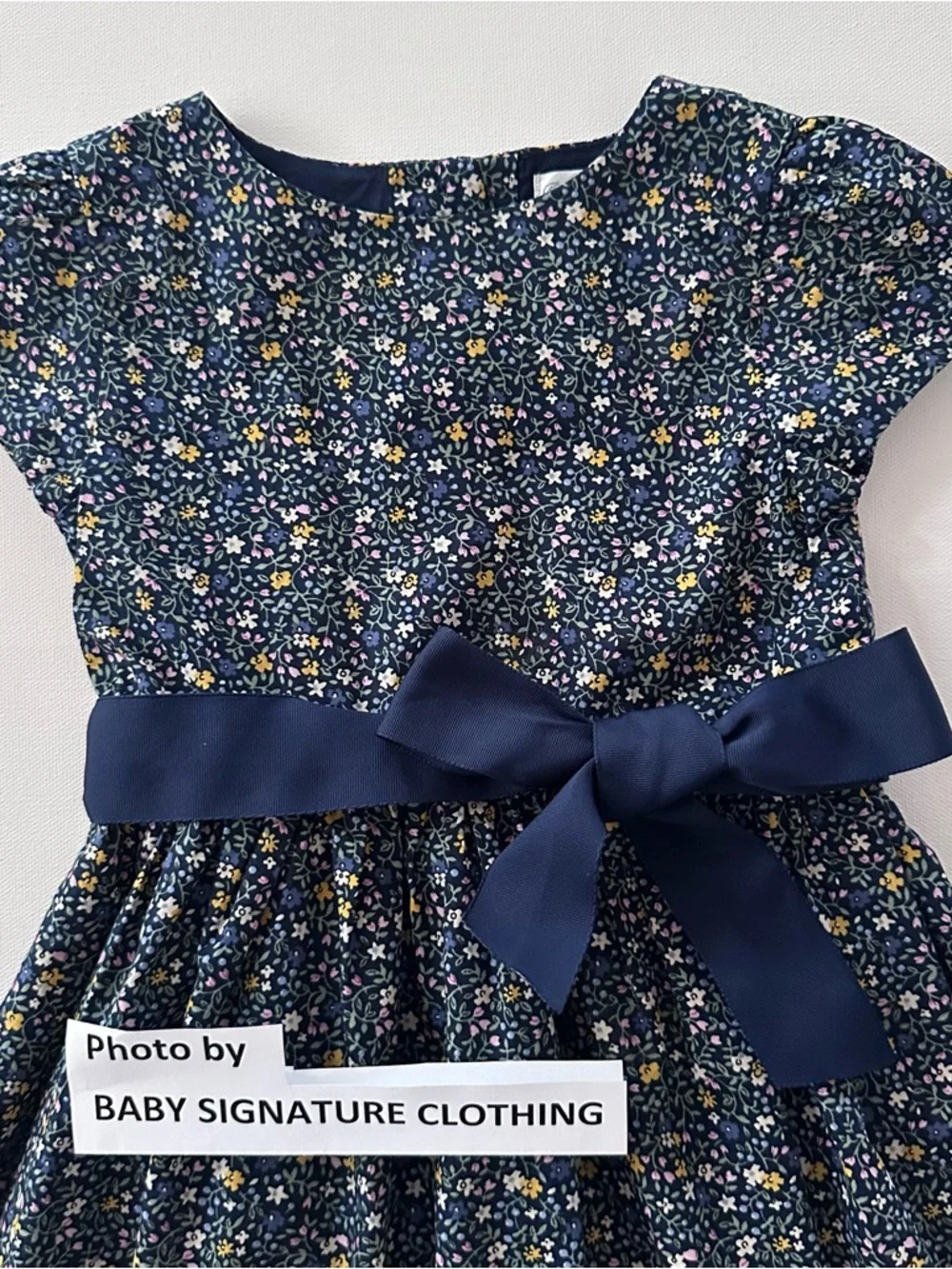 Ralph Lauren 24 Months Baby Girl Navy Floral Belted Dress Party